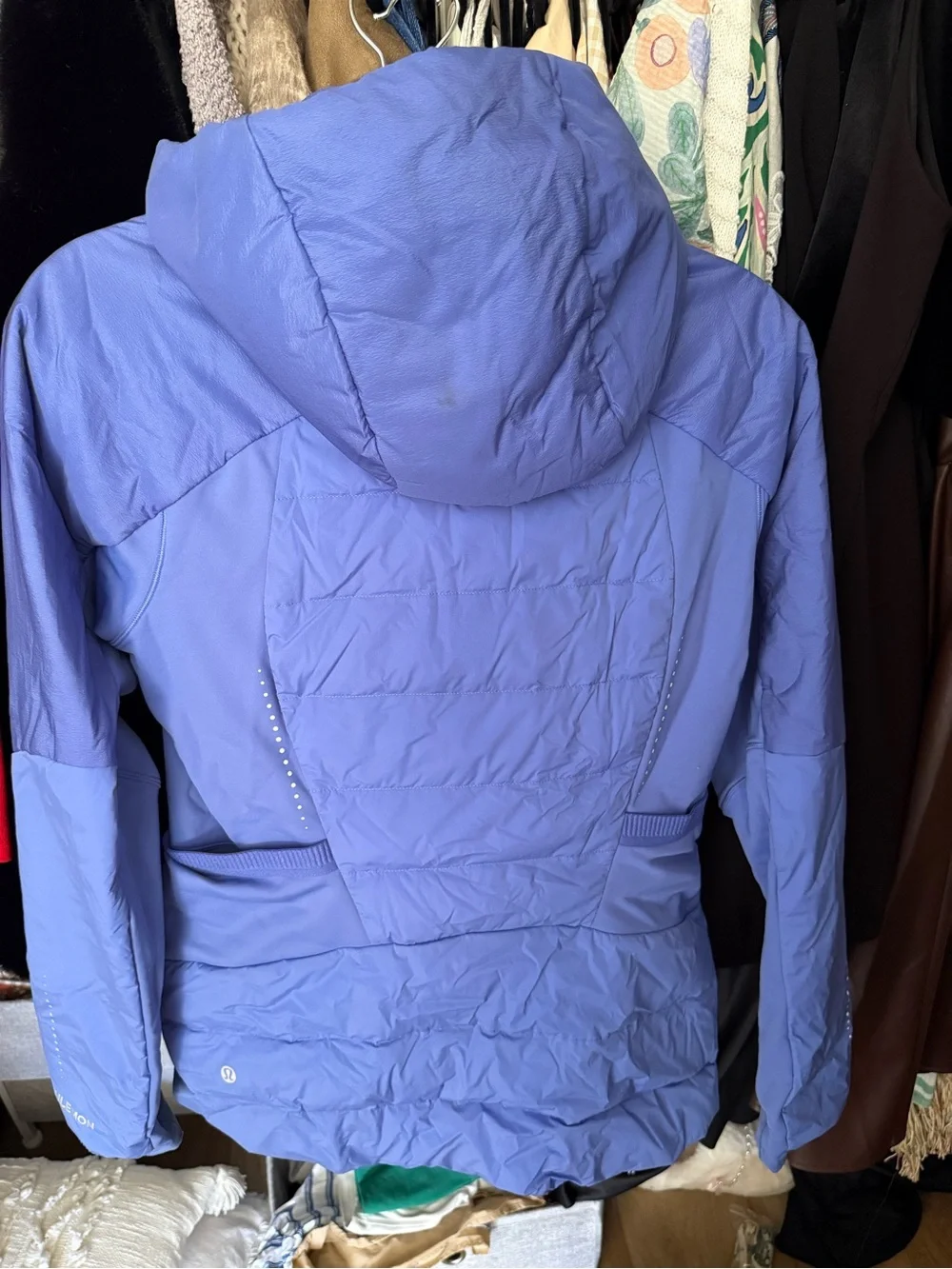 lululemon down for it all Periwinkle Quilted Hooded Jacket